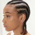 Natural Hair Cornrows Above 10 lines (no extensions)