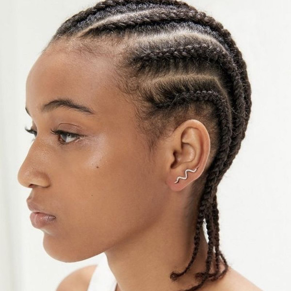 Natural Hair Cornrows Above 10 lines (no extensions)