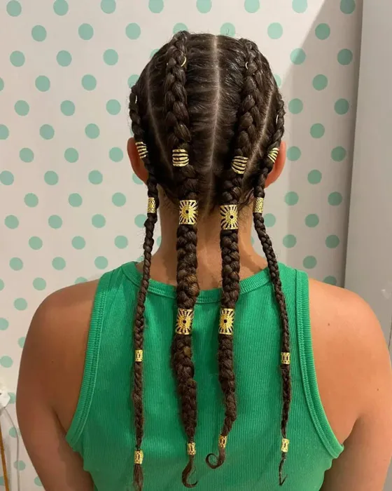 Cornrow with Synthetic Extensions - Medium
